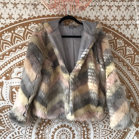 Charlotte Russe Jackets & Blazers - Faux hooded fur